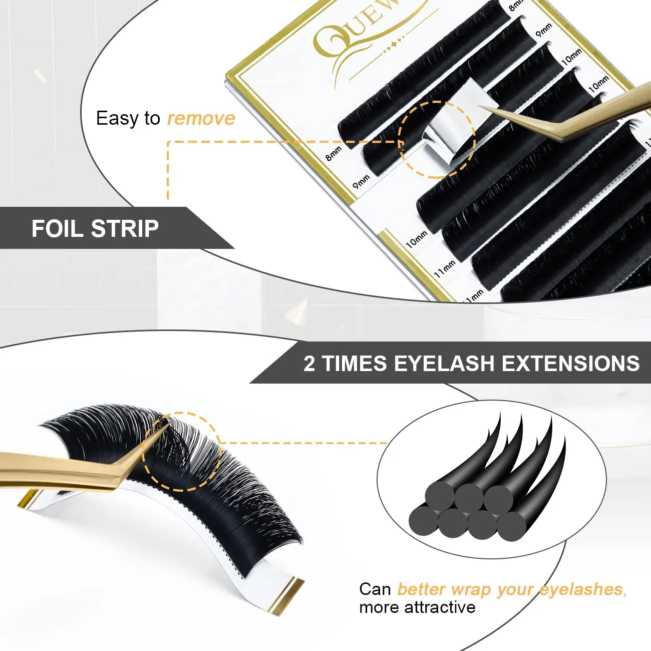 0.05 QUEWEL Easy Fan Volume Lash Extensions