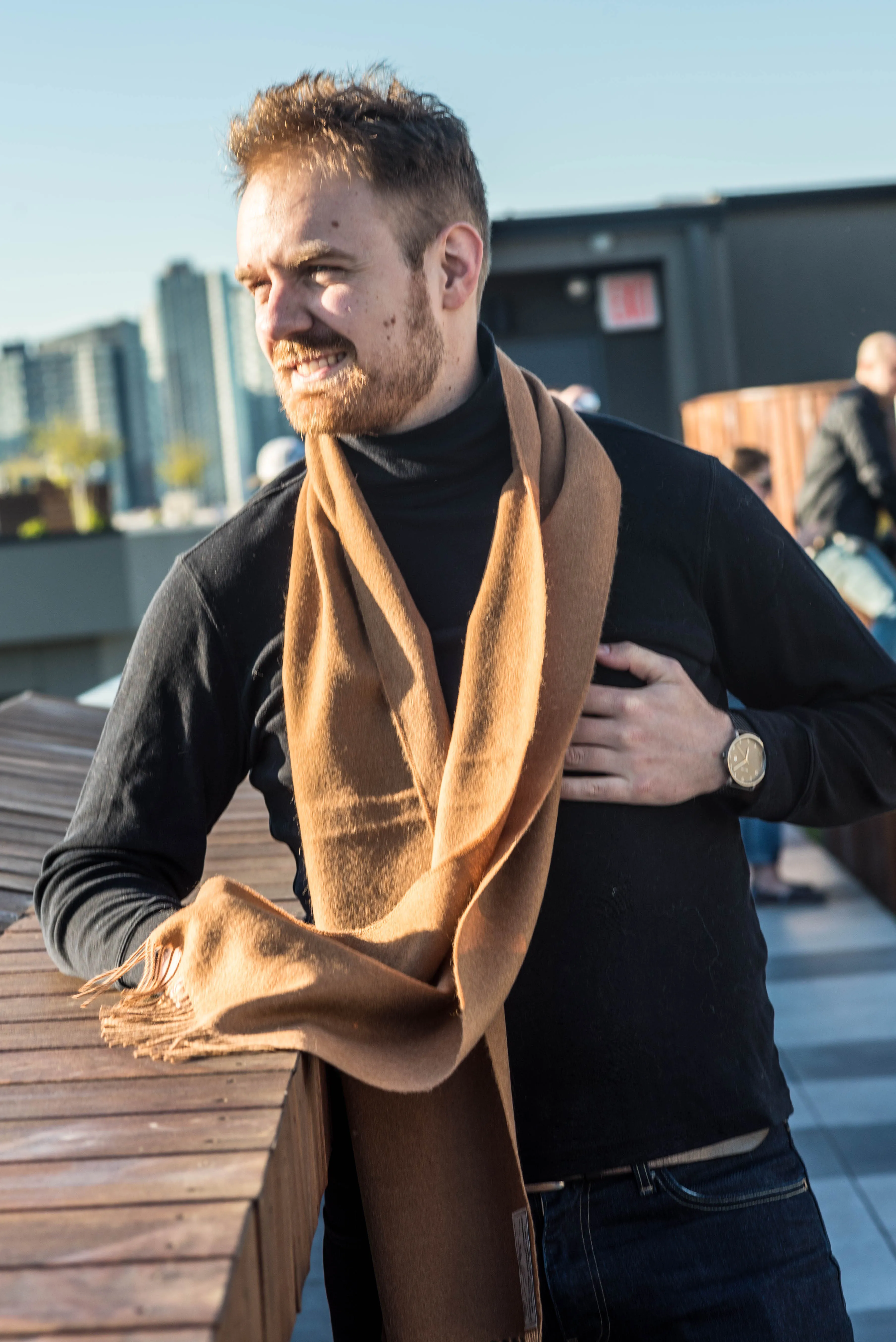100% Alpaca Wool Lightweight Scarf (Tan)