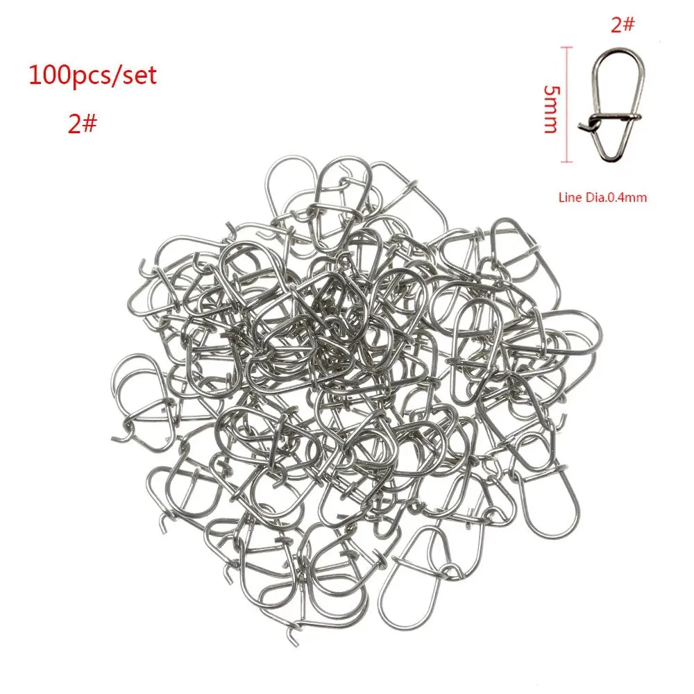100pcs Fishing snap clip easy line connectors Safety Tackle Lures Connector