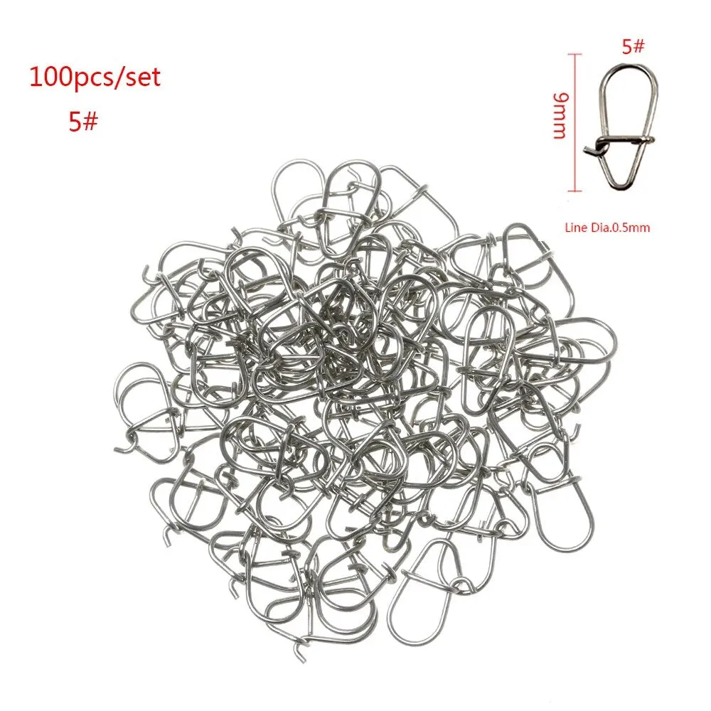 100pcs Fishing snap clip easy line connectors Safety Tackle Lures Connector