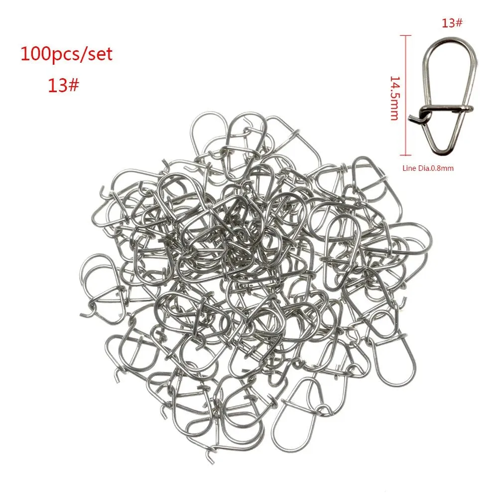 100pcs Fishing snap clip easy line connectors Safety Tackle Lures Connector