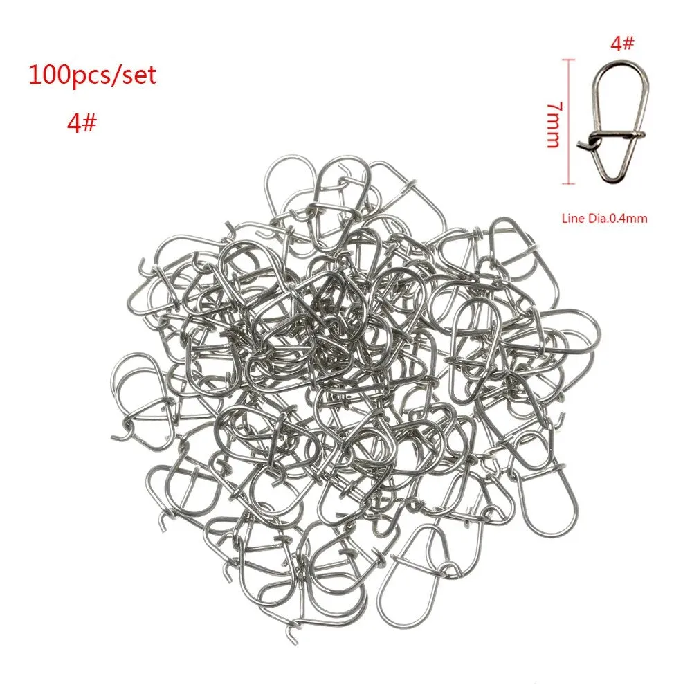 100pcs Fishing snap clip easy line connectors Safety Tackle Lures Connector