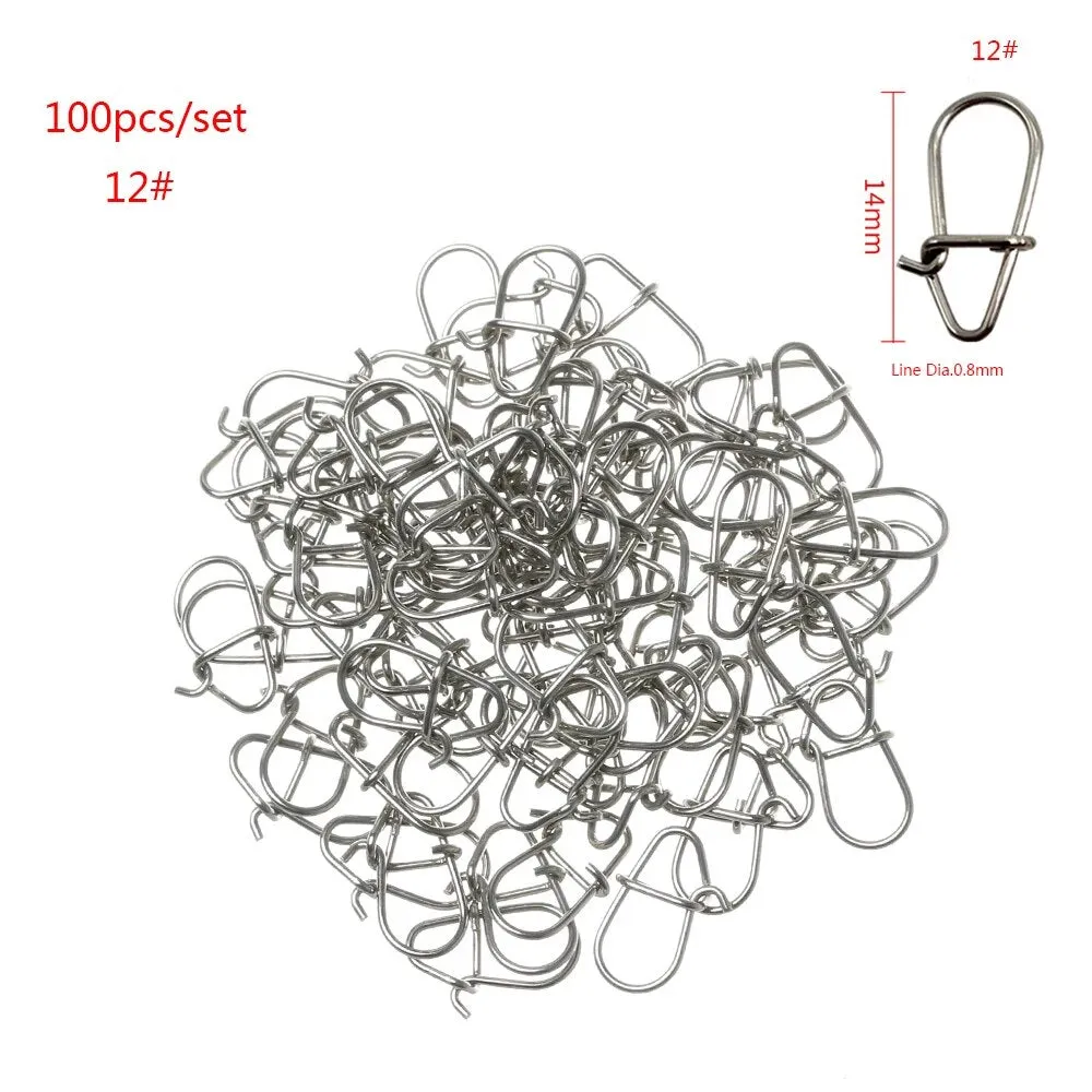 100pcs Fishing snap clip easy line connectors Safety Tackle Lures Connector