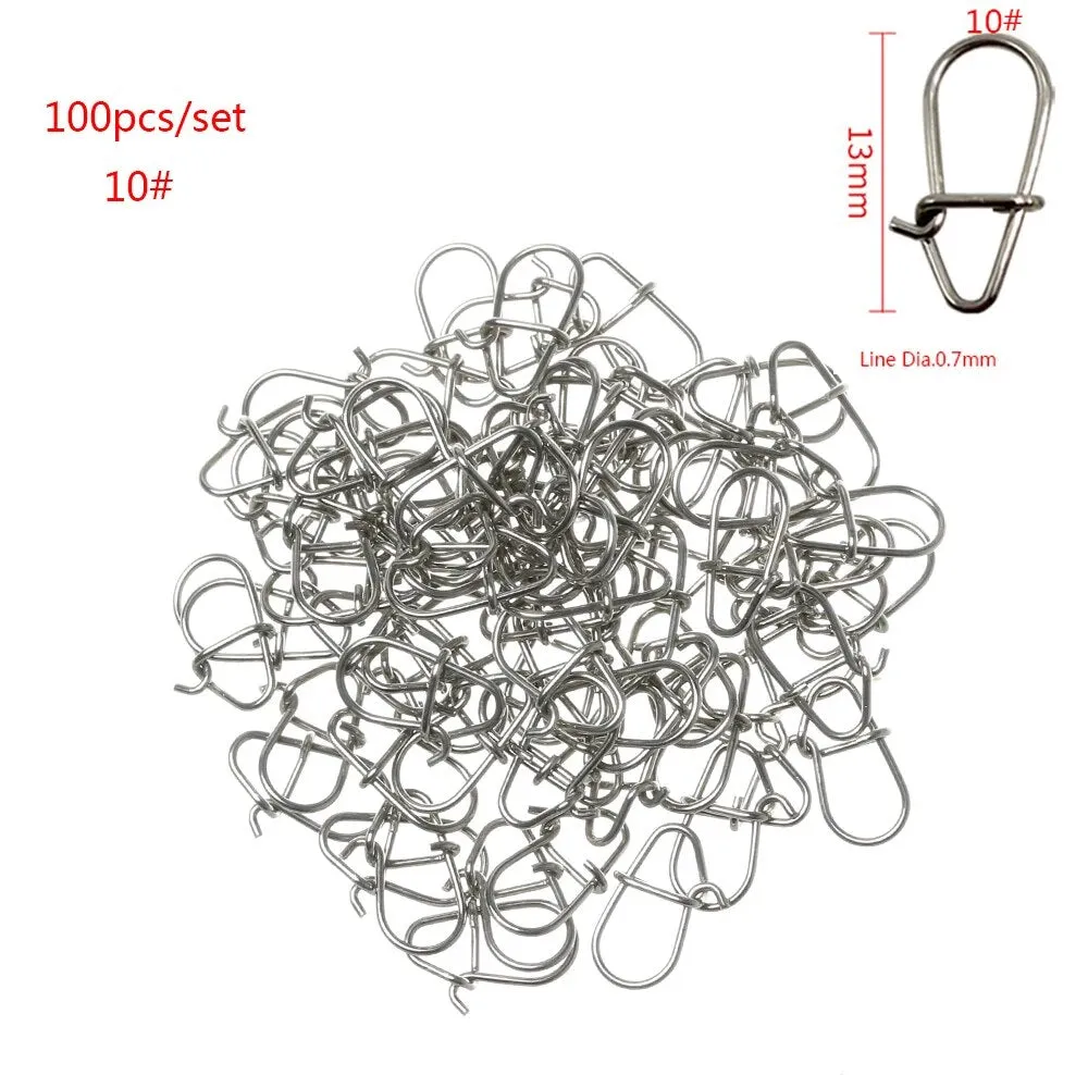 100pcs Fishing snap clip easy line connectors Safety Tackle Lures Connector