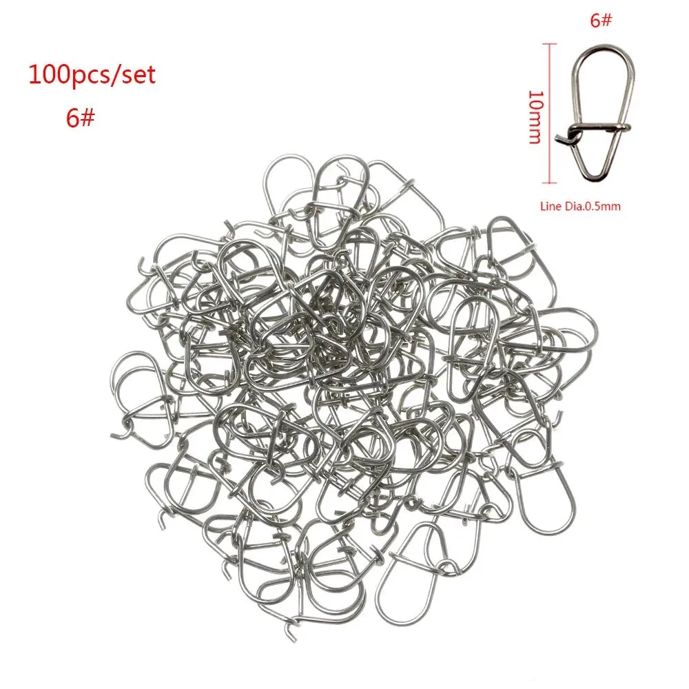 100pcs Fishing snap clip easy line connectors Safety Tackle Lures Connector