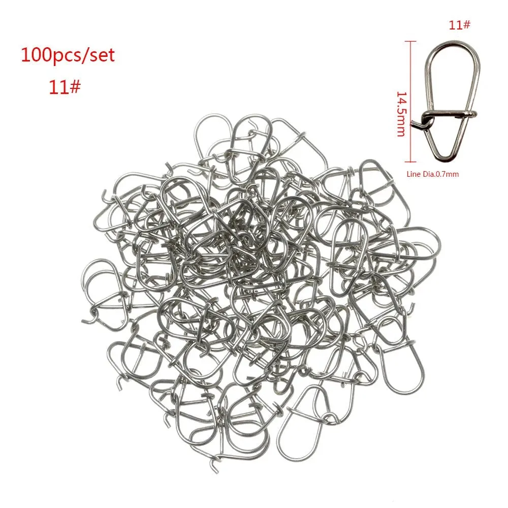 100pcs Fishing snap clip easy line connectors Safety Tackle Lures Connector