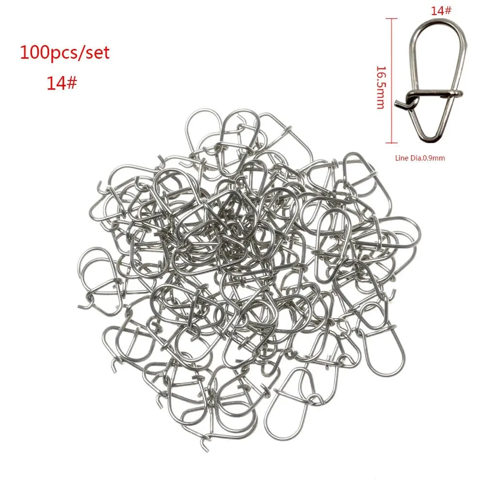 100pcs Fishing snap clip easy line connectors Safety Tackle Lures Connector