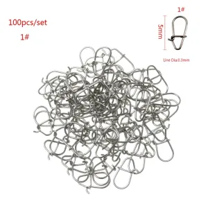100pcs Fishing snap clip easy line connectors Safety Tackle Lures Connector