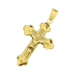 10K Gold Detailed Crucifix Pendant