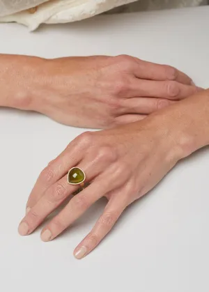 14.28cts Bright Green Tourmaline Ring