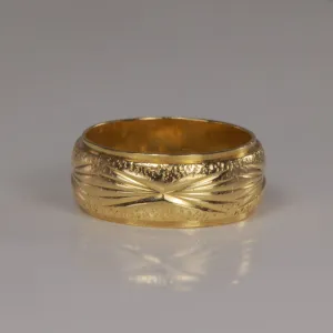 14K Yellow Gold Detailed Band