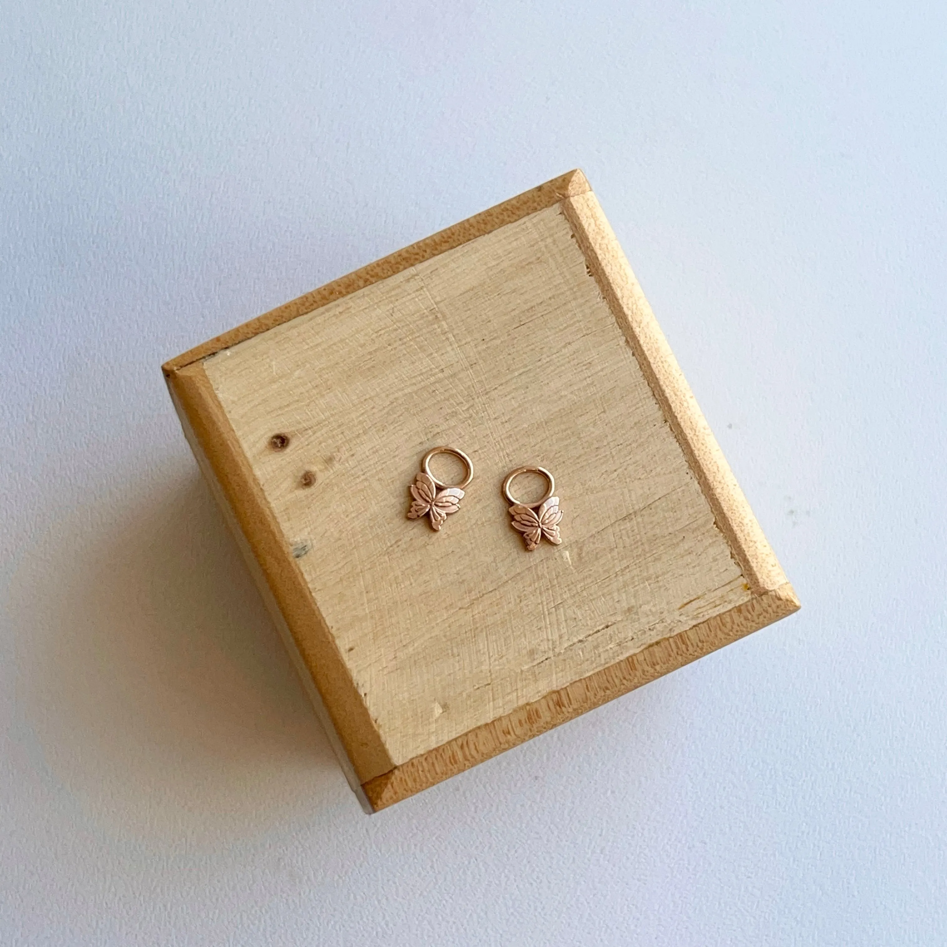 14KT Rose Gold Mini Butterfly Earring Charms