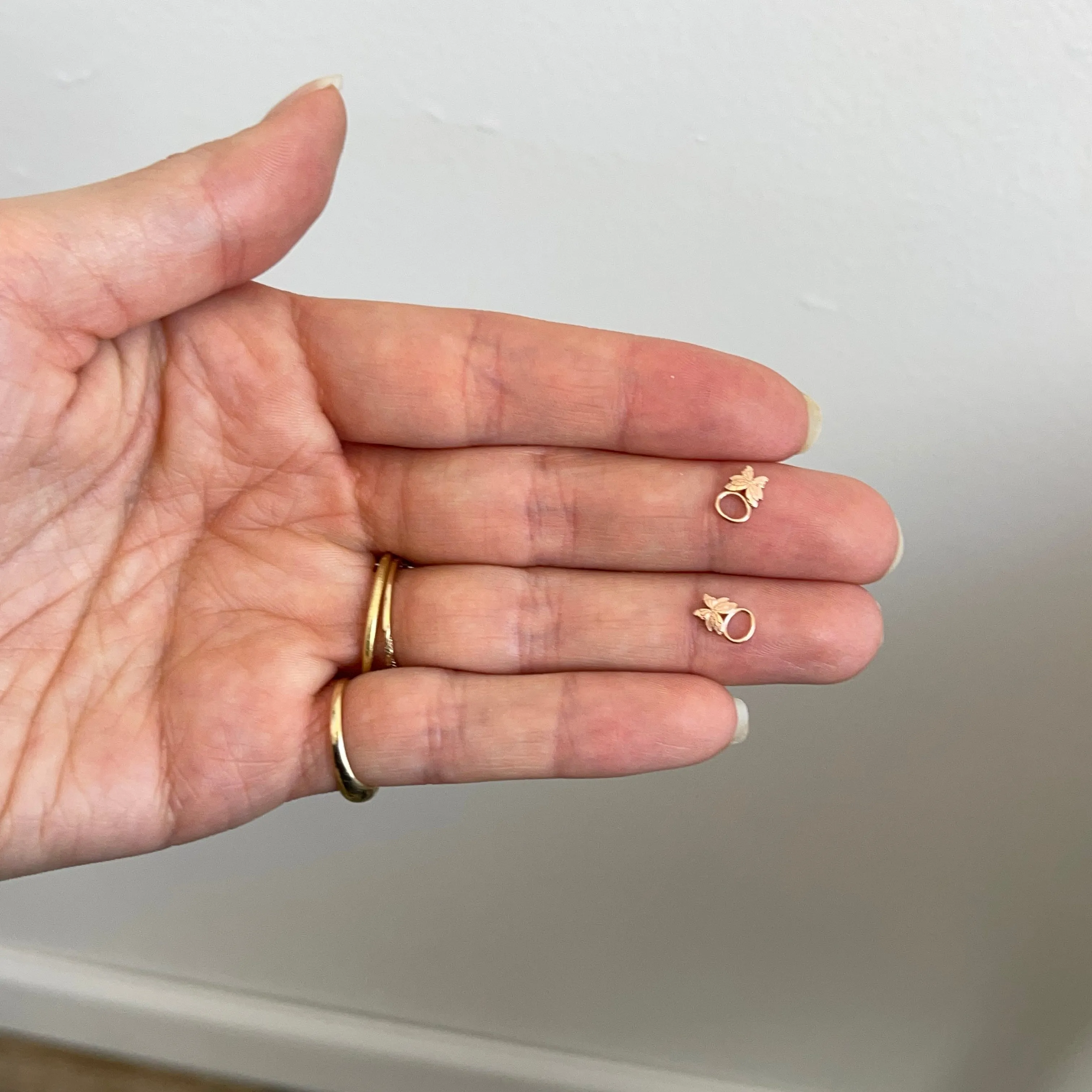 14KT Rose Gold Mini Butterfly Earring Charms