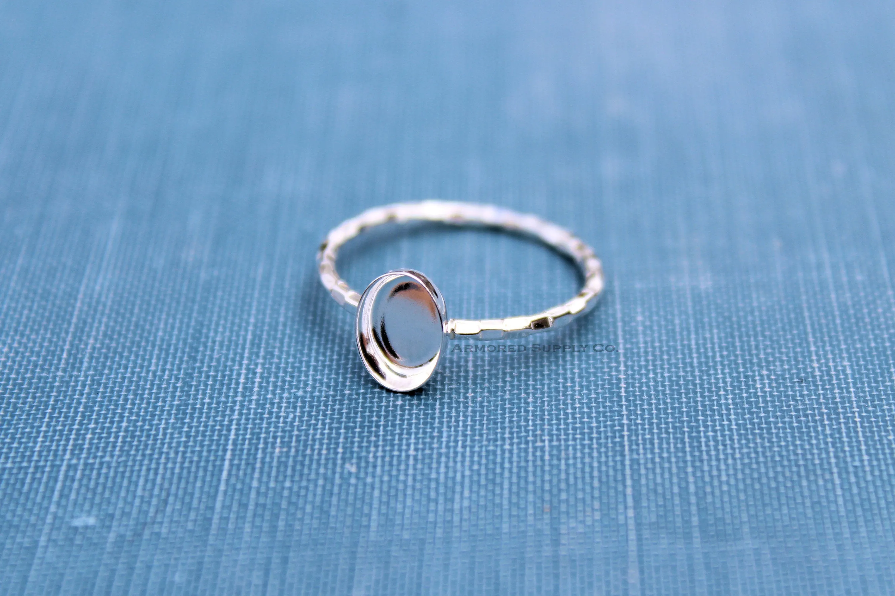 14x10mm Oval Bezel Checkered Ring blank