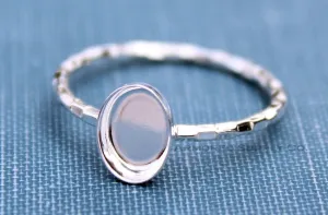14x10mm Oval Bezel Checkered Ring blank