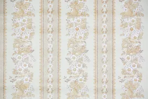 1970s Floral Stripe Vintage Wallpaper