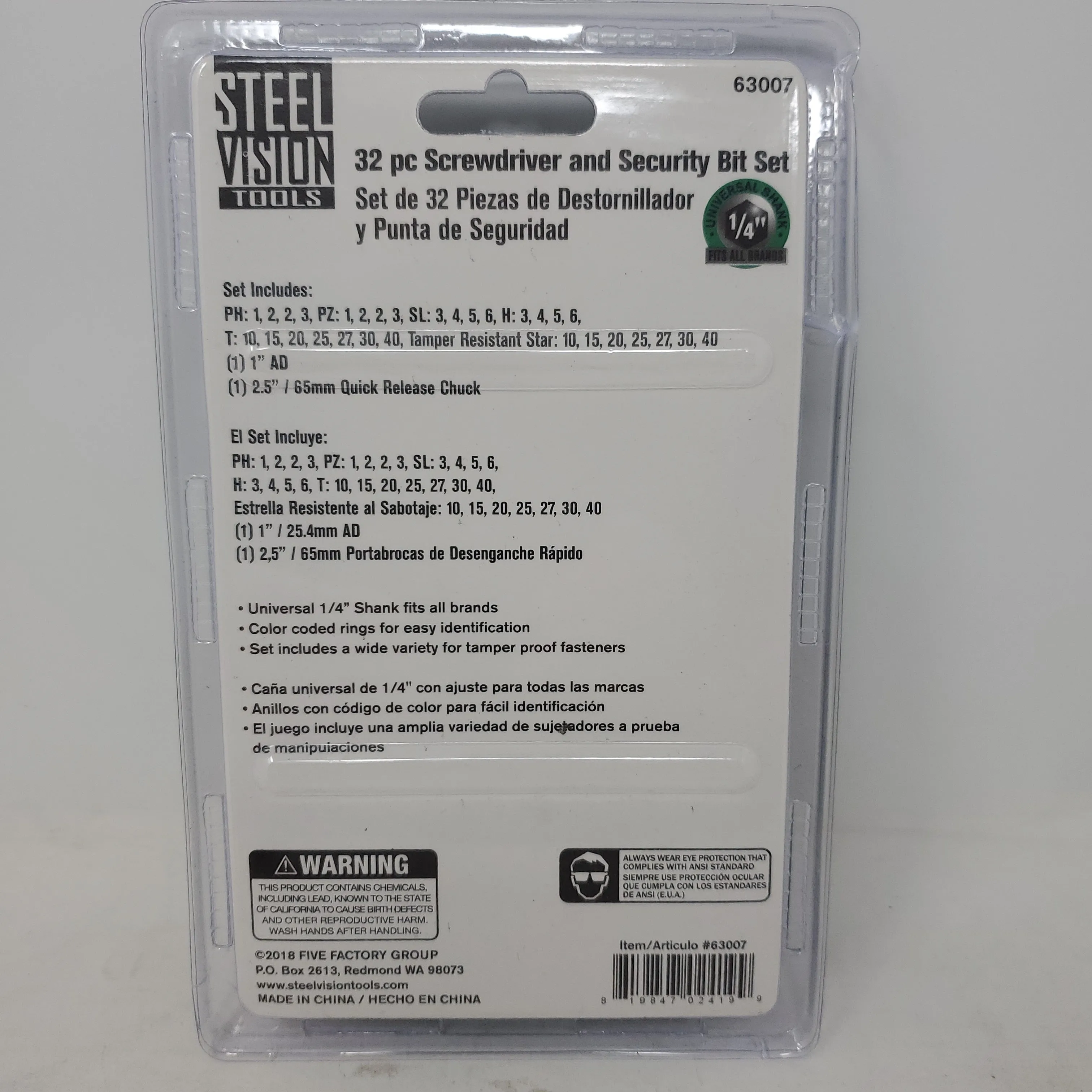 32 piece screwdriver bit and security set ap8