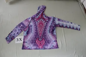 3X Long Sleeve Hooded Shirt
