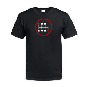 6 Speed Pattern Manual Transmission Brush Stroked T-Shirt