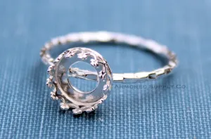 8mm Crown Bezel Checkered Ring blank