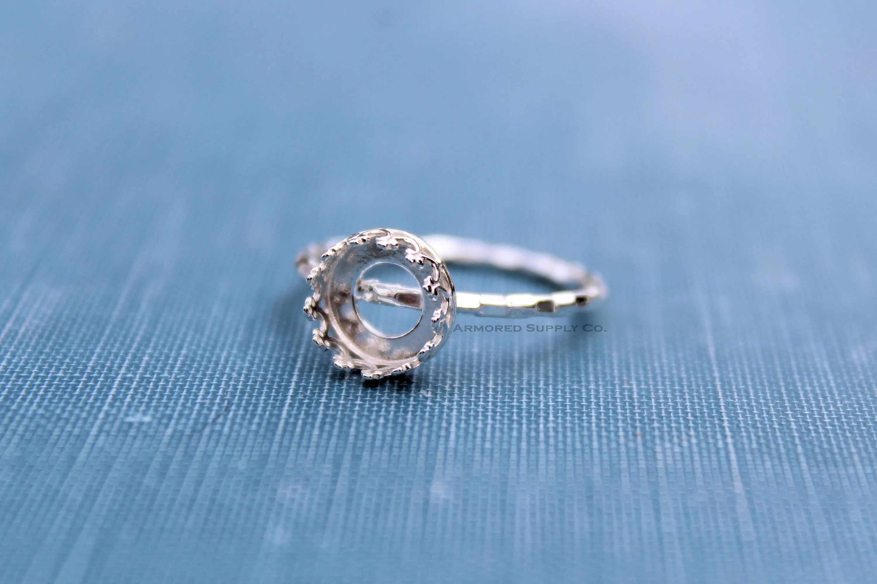 8mm Crown Bezel Checkered Ring blank
