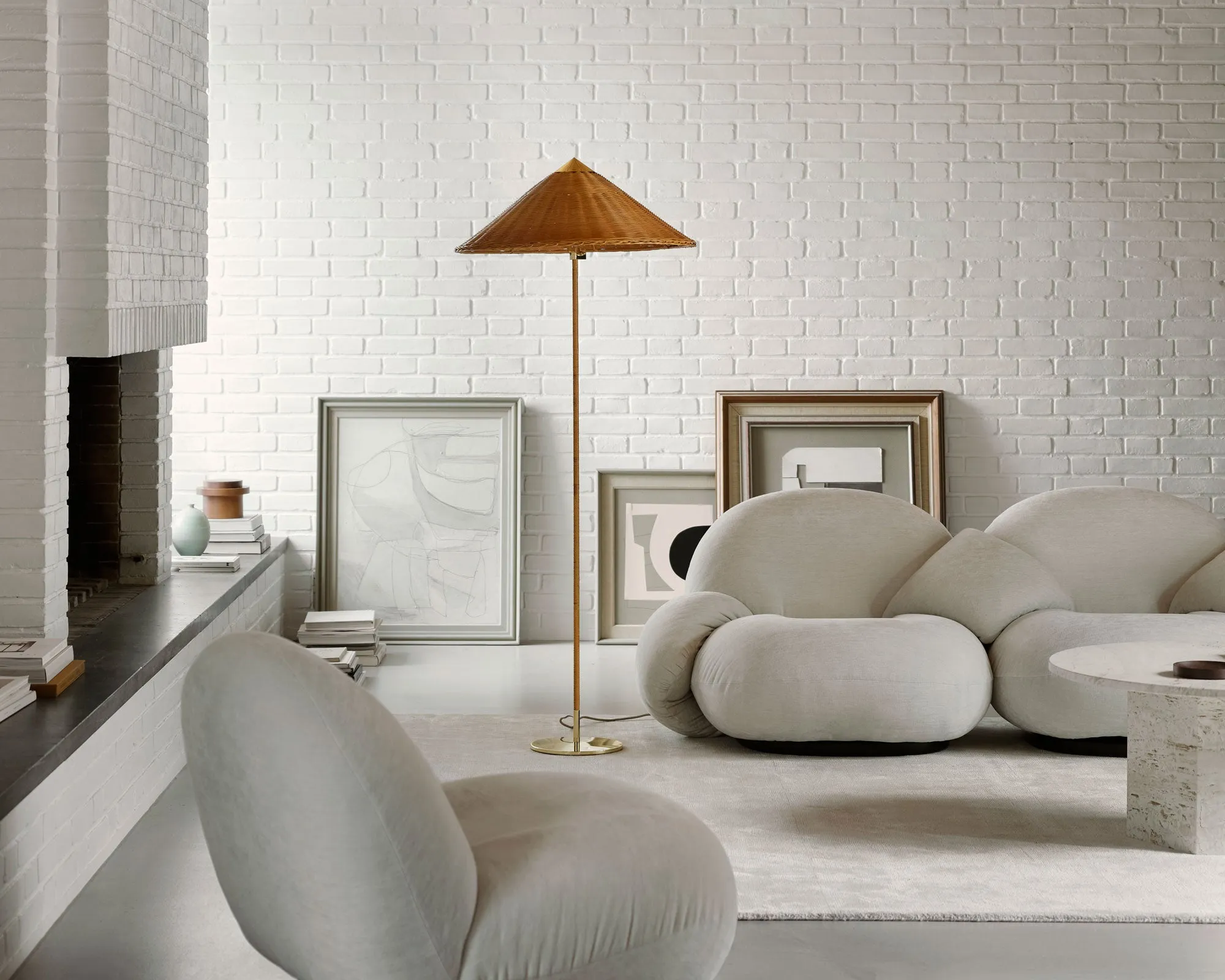 9602 Floor Lamp, Wicker