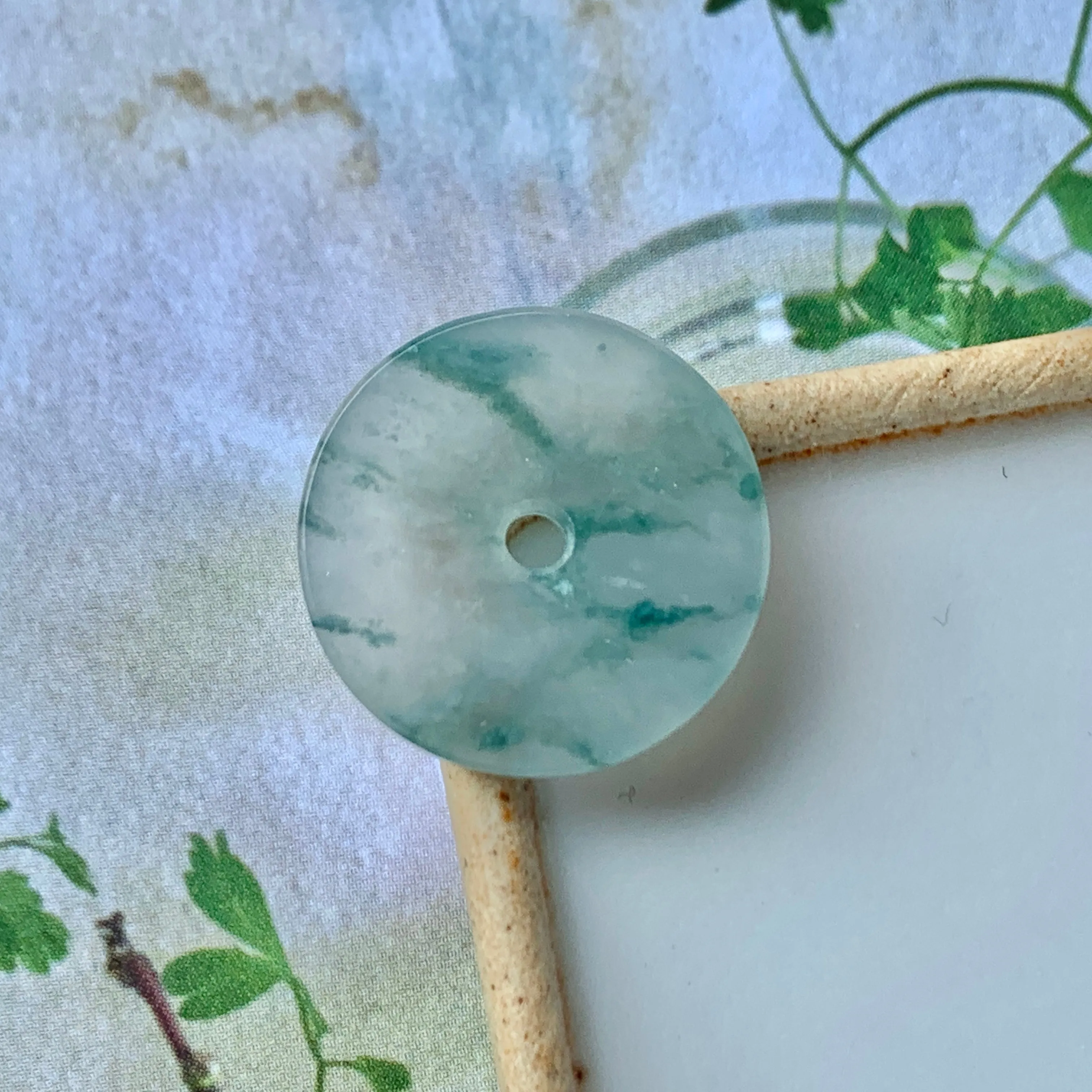 A-Grade Natural Floral Jadeite Donut No.170237