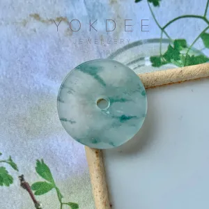 A-Grade Natural Floral Jadeite Donut No.170237