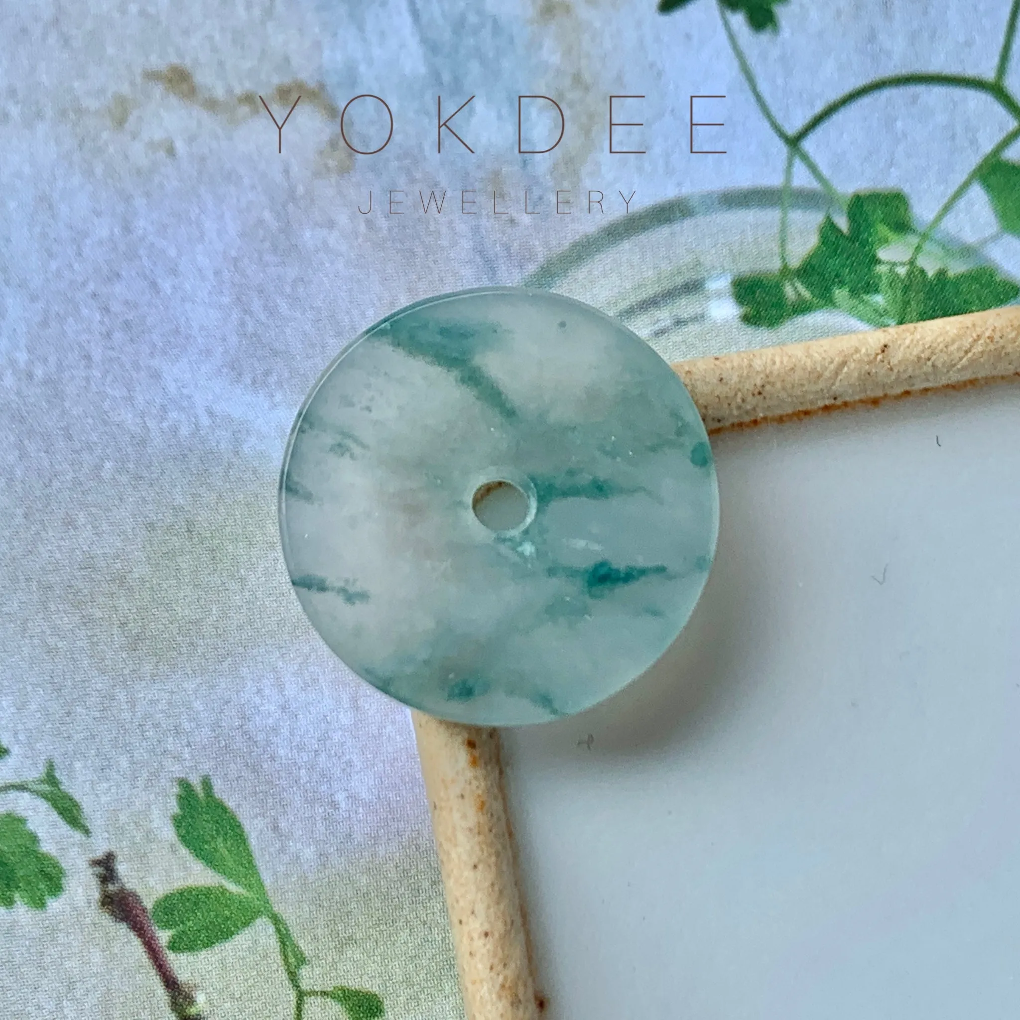 A-Grade Natural Floral Jadeite Donut No.170237