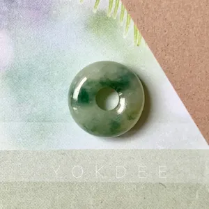 A-Grade Natural Floral Jadeite Donut No.220646