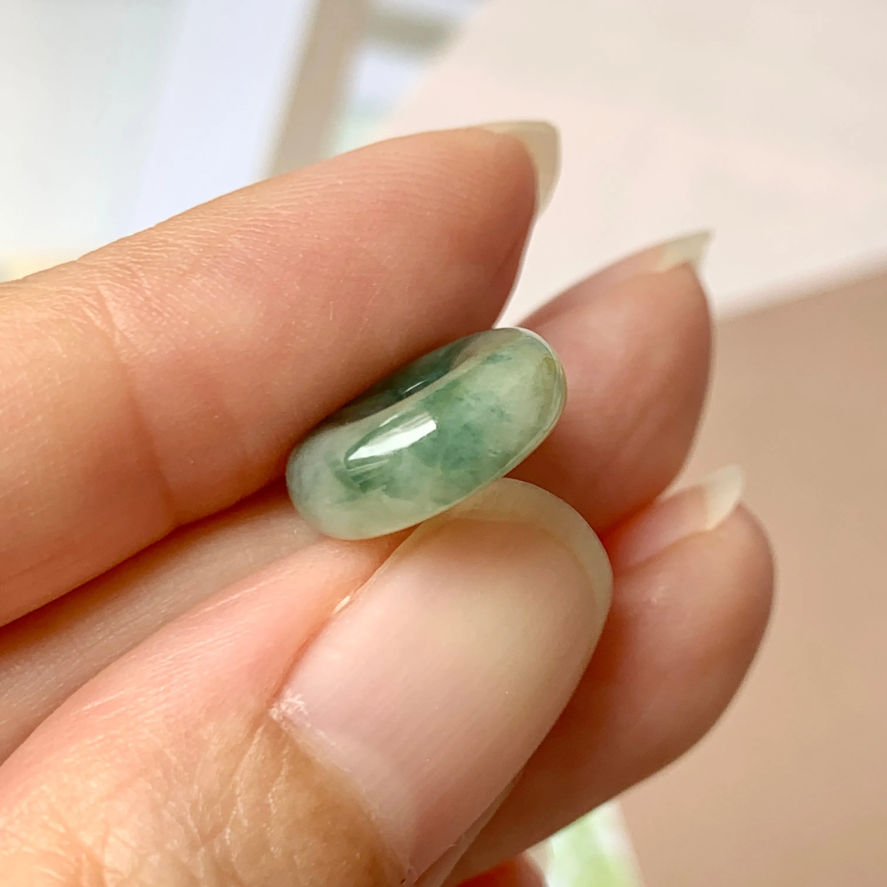 A-Grade Natural Floral Jadeite Donut No.220646