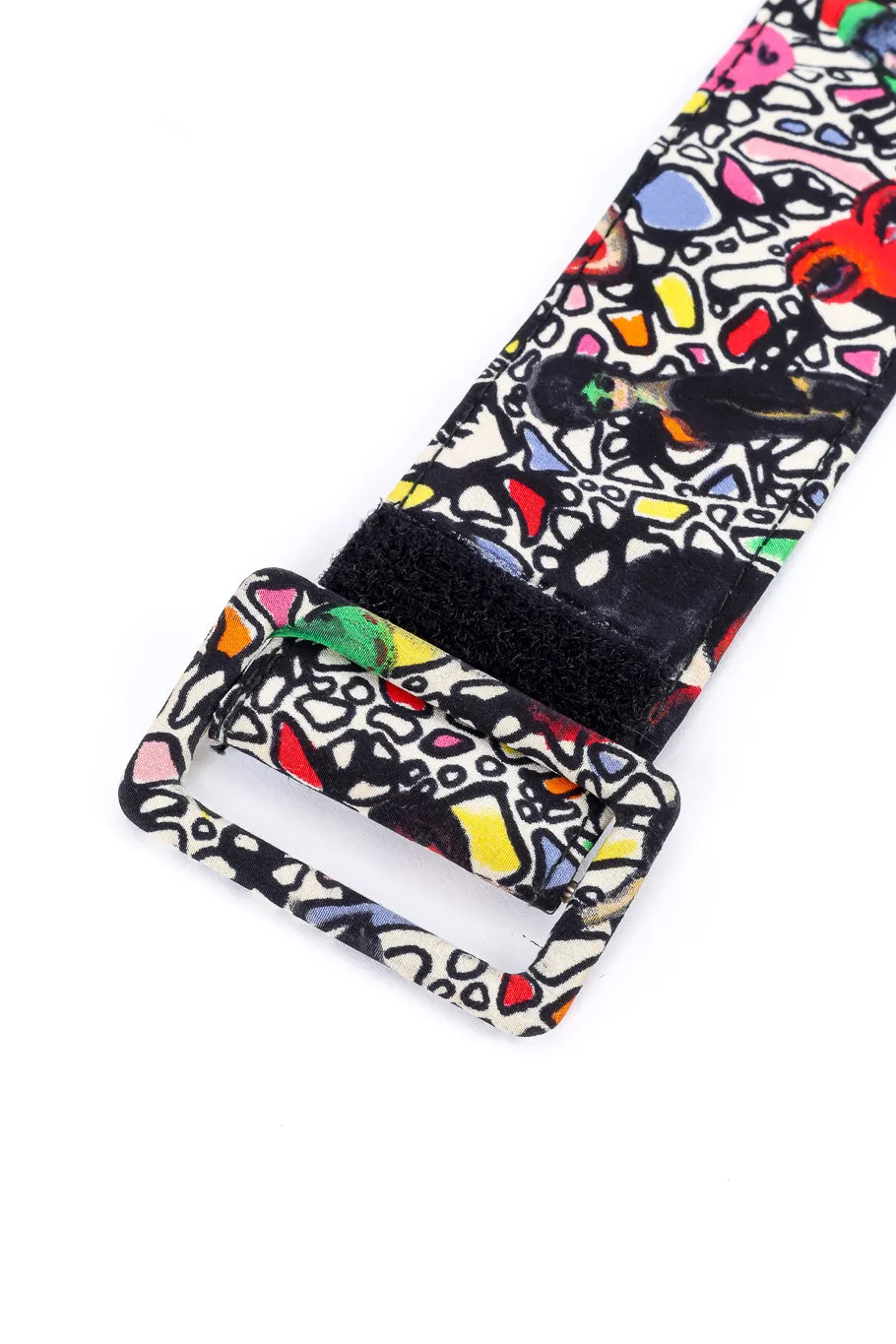 Abstract Face Print Silk Dress