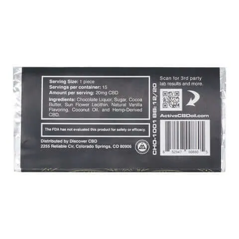 Active CBD Oil - Dark Chocolate Bar