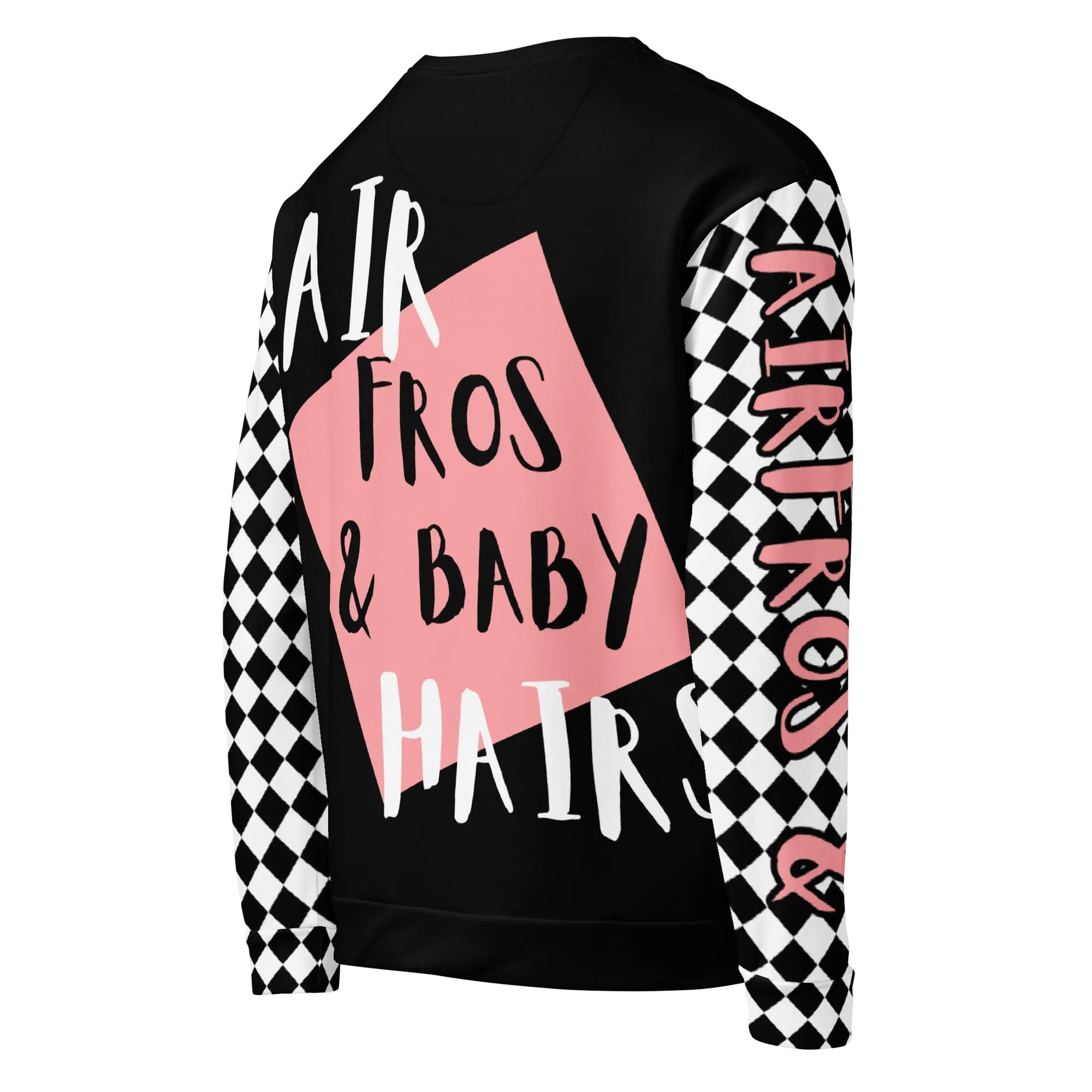 Airfros And Babyhairs Black and White Checkered Twinning Sweatshirt