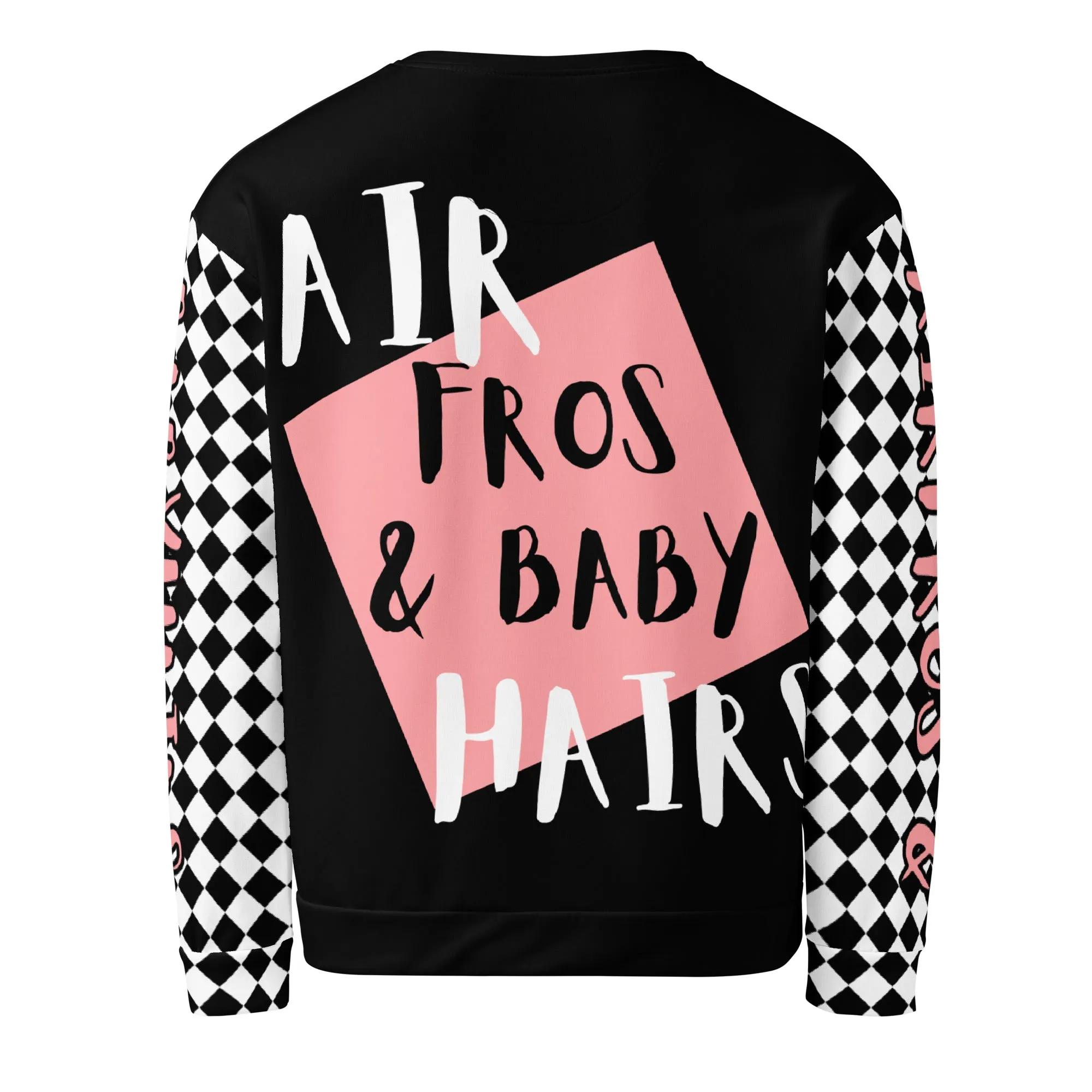 Airfros And Babyhairs Black and White Checkered Twinning Sweatshirt
