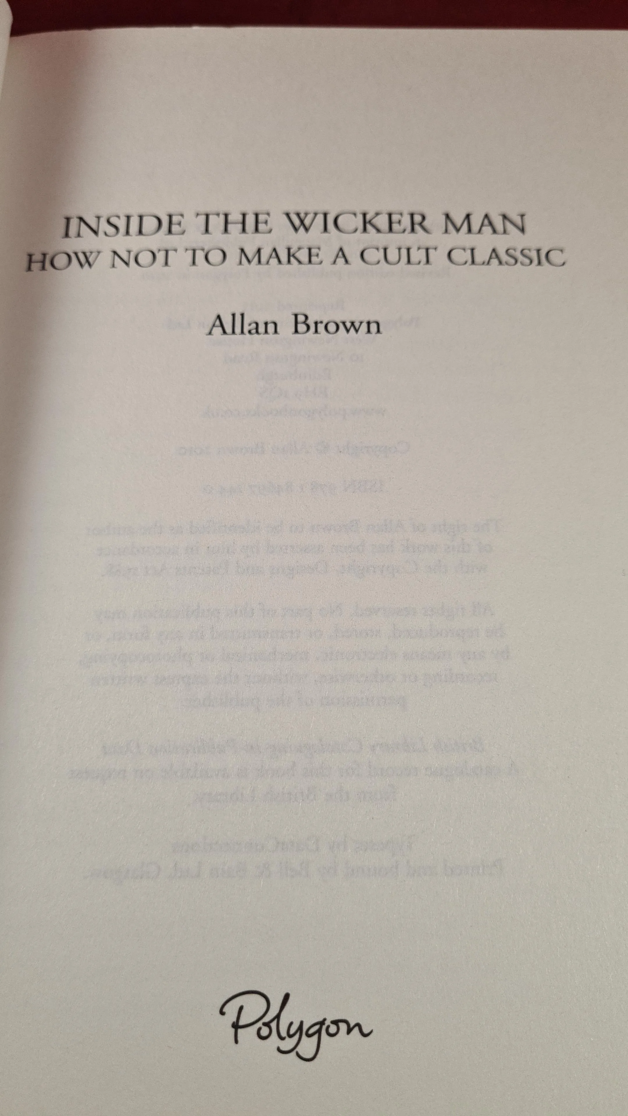 Allan Brown - Inside The Wicker Man, Polygon, 2010, Paperbacks