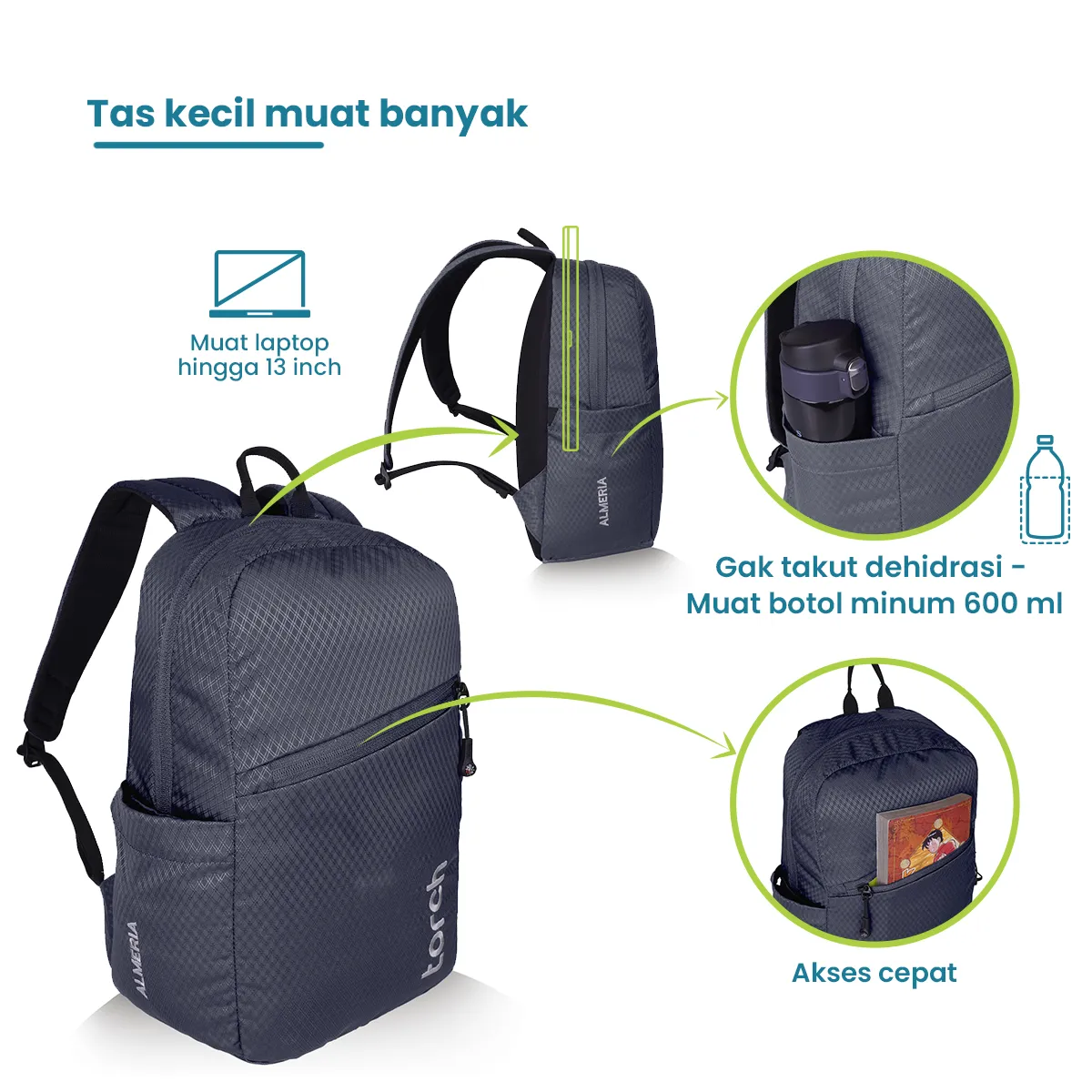Almeria Tas Ransel Sekolah Torch 15L