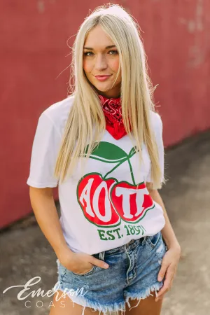 Alpha Omicron Pi Cherry Tee