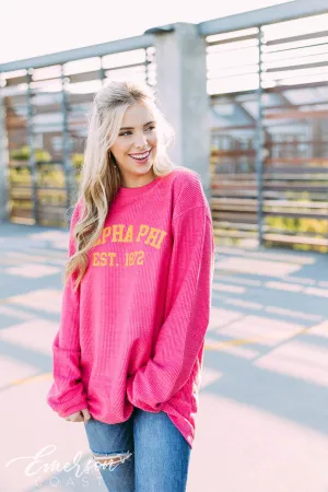 Alpha Phi Bright PR Corduroy Sweatshirt