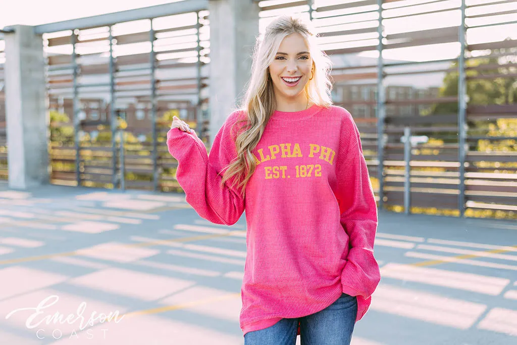 Alpha Phi Bright PR Corduroy Sweatshirt