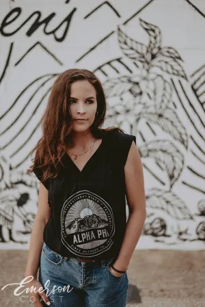 Alpha Phi Mountain Vneck Tee