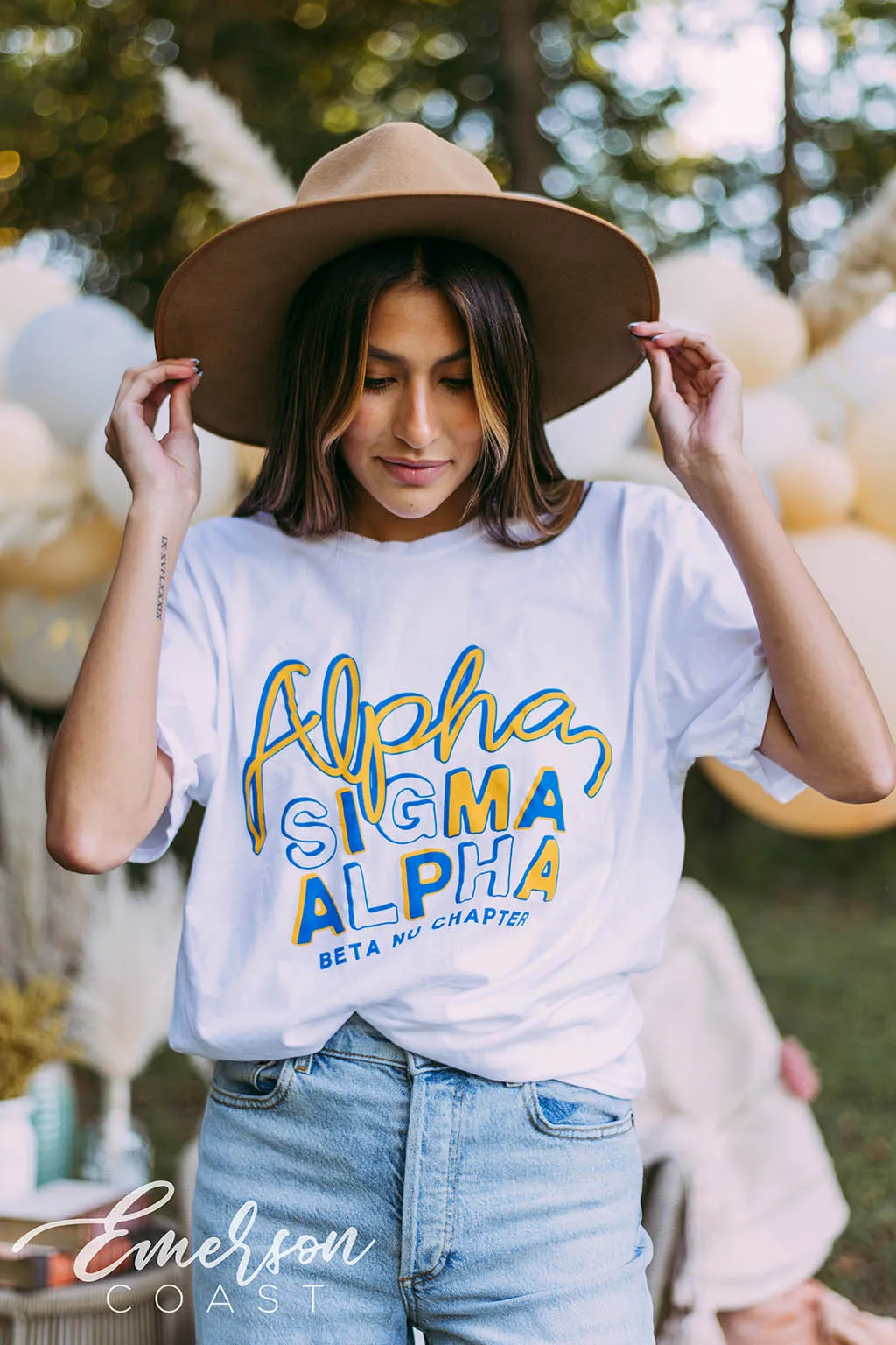 Alpha Sigma Alpha Retro Fonts Tee