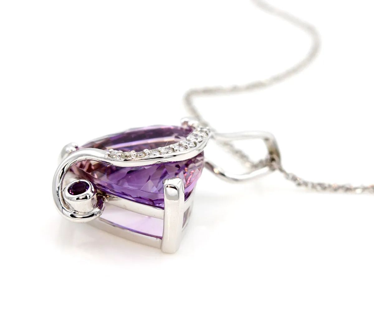 Ametrine and Diamond Artistic Necklace