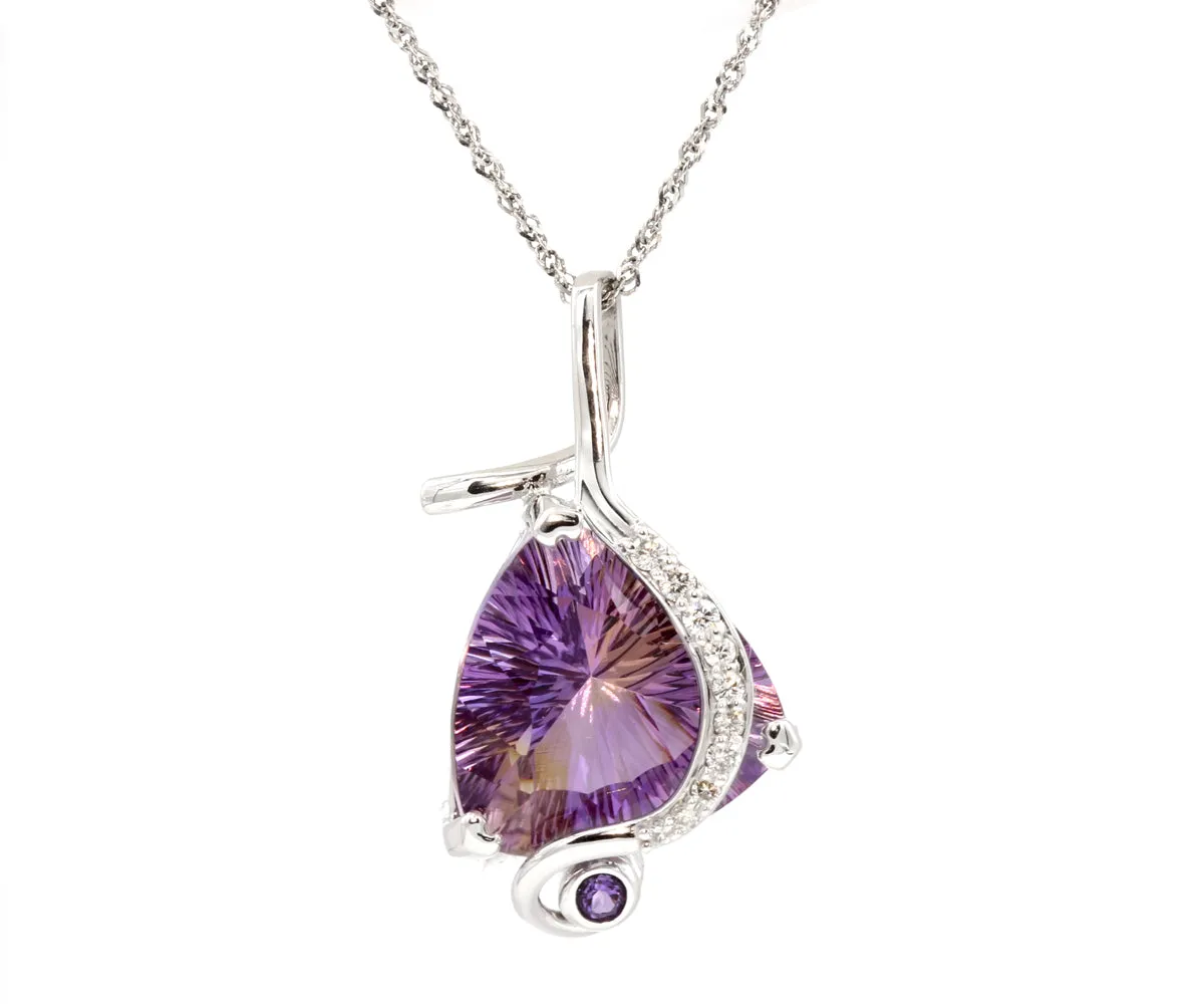 Ametrine and Diamond Artistic Necklace