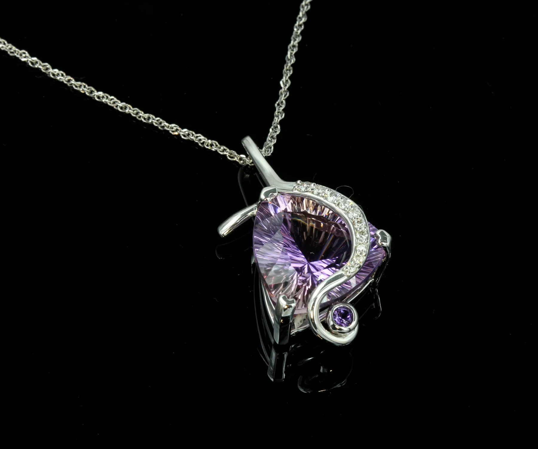Ametrine and Diamond Artistic Necklace
