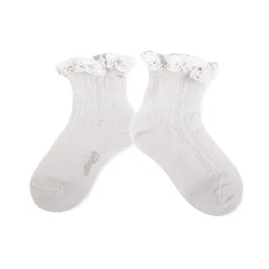 Annette - Lightweight Pointelle Ankle Socks 908