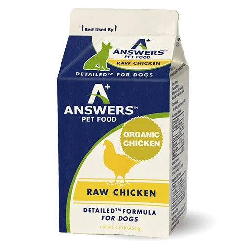 Answers Detailed Formula Chicken Raw Dog Food