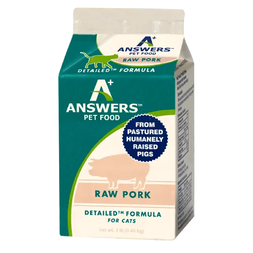 Answers Detailed Formula Pork Raw Cat Food
