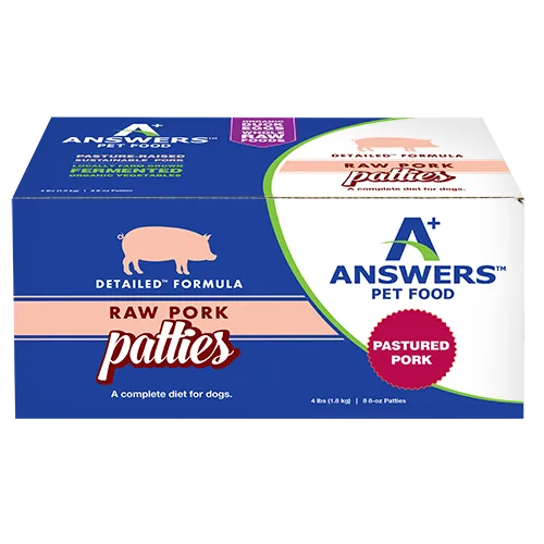 Answers Detailed Formula Pork Raw Dog Food