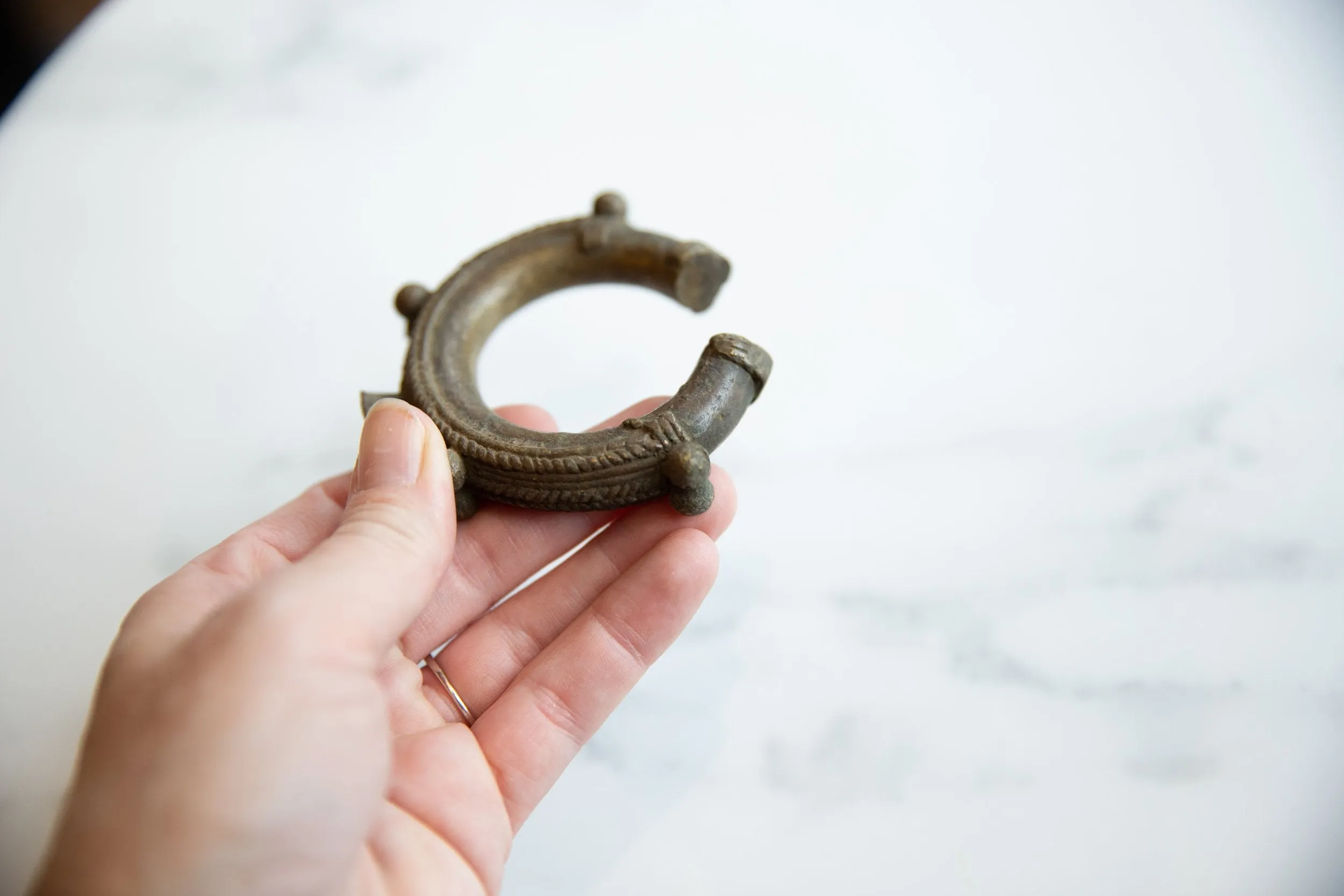 Antique African Bronze Detailed Cuff Bracelet